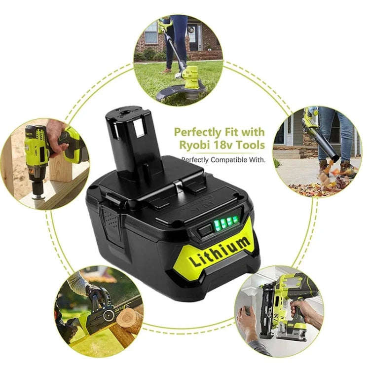 4000mAh 18V Lithium Battery for Power Drill, For RYOBI P108 / BPL-1815 / BPL-1820G / P102 / P103