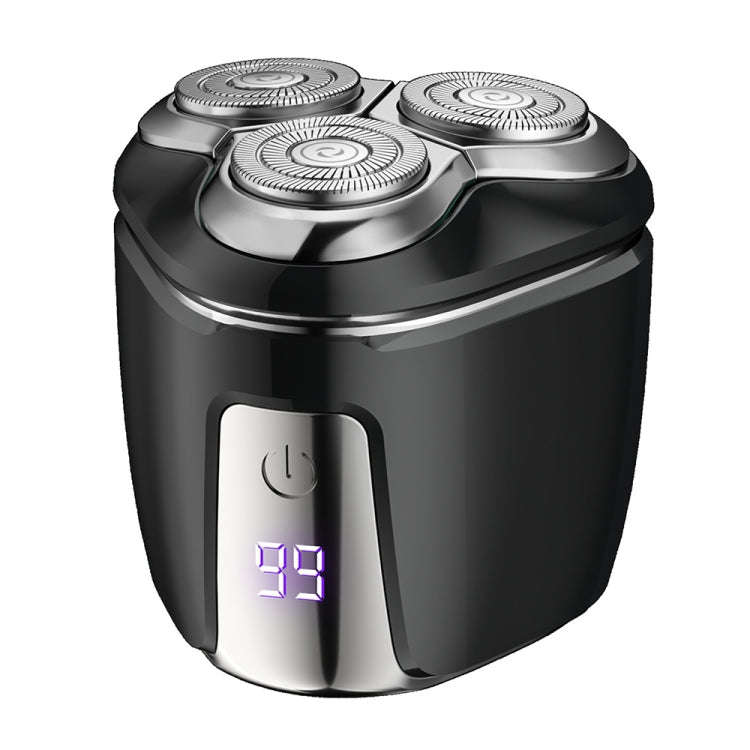 Mini Magnetic Head Shaver Smart LED Display Electric Shaver, Color: Black