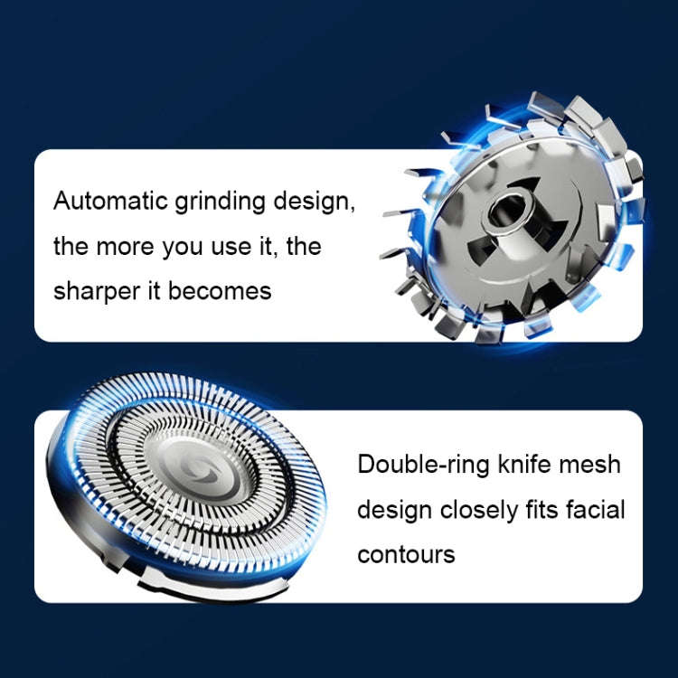 Mini Magnetic Head Shaver Smart LED Display Electric Shaver, Color: Orange