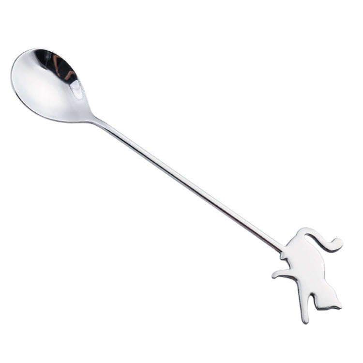 304 Stainless Steel Cartoon Pet Stirring Spoon Fork Fruit Fork Dessert Scoop, Style: Beckon Cat S...