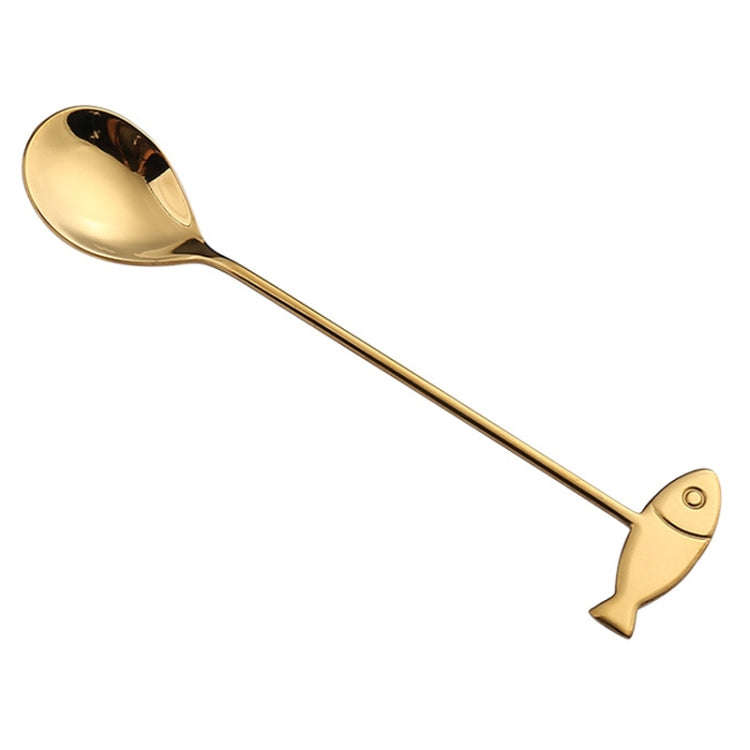 304 Stainless Steel Cartoon Pet Stirring Spoon Fork Fruit Fork Dessert Scoop, Style: Fish Spoon (...