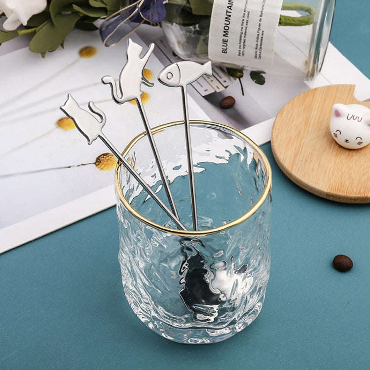 304 Stainless Steel Cartoon Pet Stirring Spoon Fork Fruit Fork Dessert Scoop, Style: Fish Spoon (...