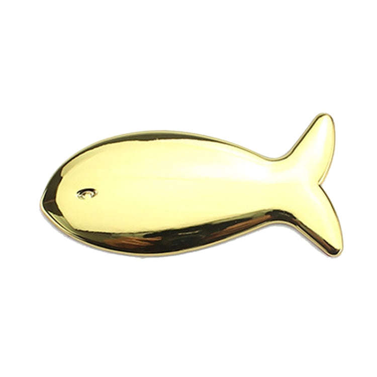 Fish-Shaped Car Metal Stickers Car Body Tail Marker Decorative Decals(Gold)