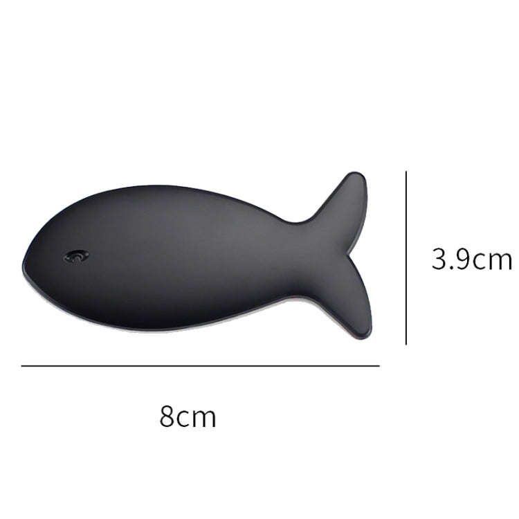 Fish-Shaped Car Metal Stickers Car Body Tail Marker Decorative Decals(Silver)