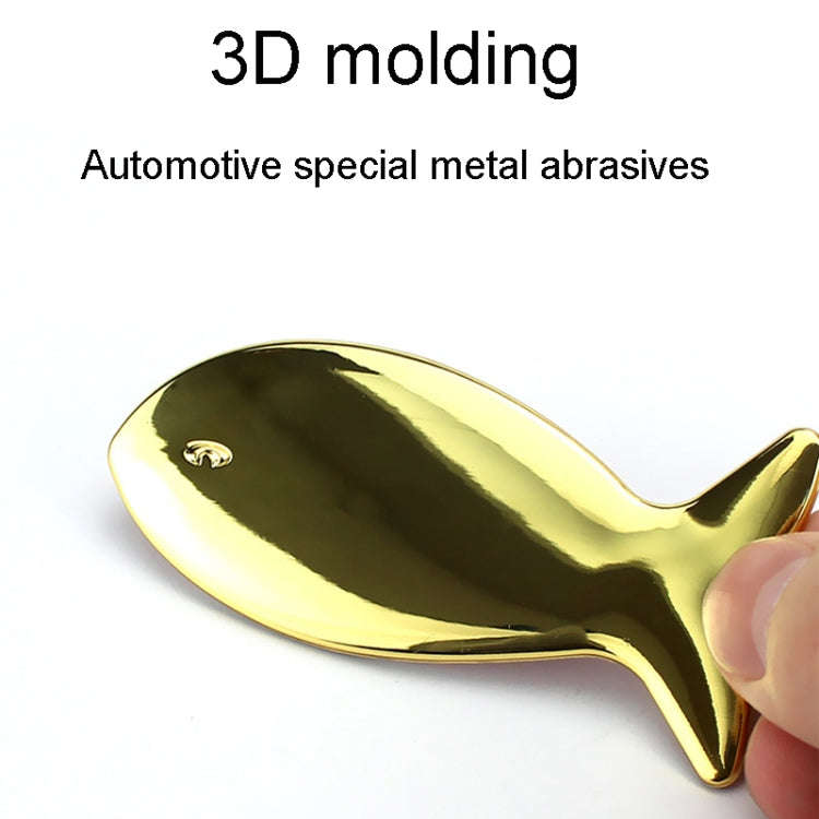 Fish-Shaped Car Metal Stickers Car Body Tail Marker Decorative Decals(Silver)