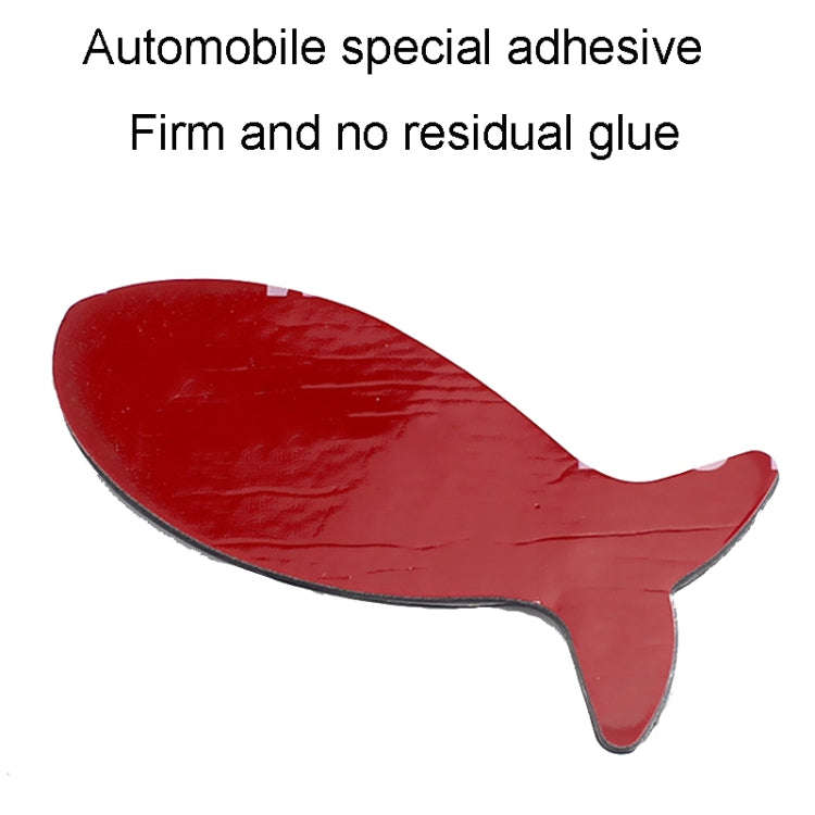 Fish-Shaped Car Metal Stickers Car Body Tail Marker Decorative Decals(Silver)