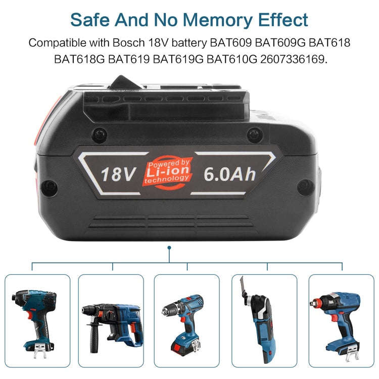 4000mAh 18V Electric Tool Battery Electrical Drilling Spare Battery, For Bosch BSH180 / CAG180-01...