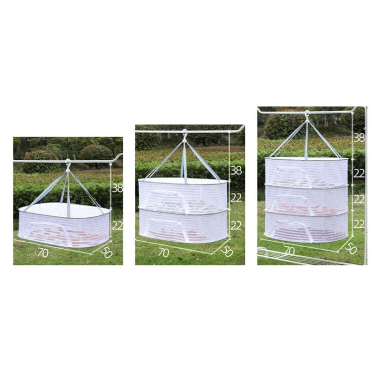 50 x 70cm  Foldable Drying Fishing Vegetables Fish Net Hanging Clothes Drying Storage Shelf, Spec...
