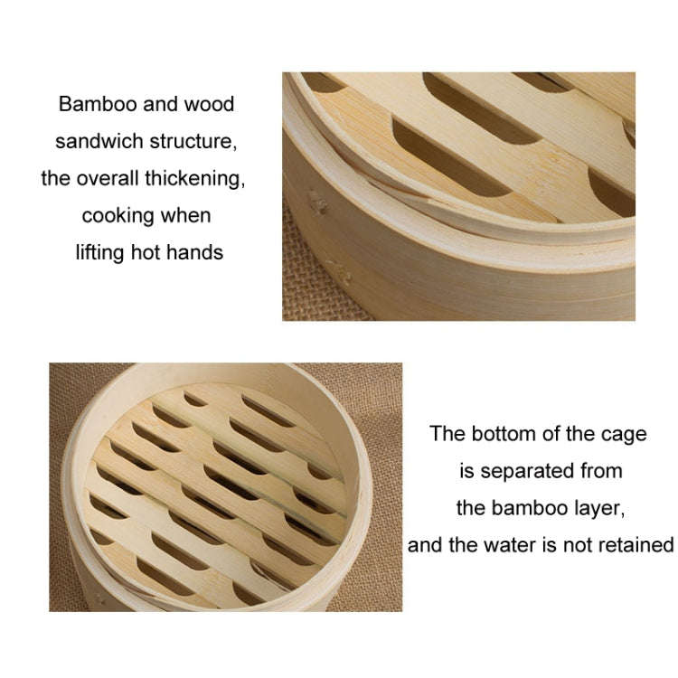 Bamboo Bun Steamer Food Veggie Steamer Basket, Size: 27cm Cage