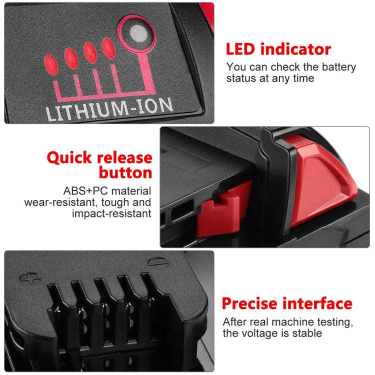 6.0Ah For Milwaukee 48-11-1811 / 48-11-1815 / 48-11-1820 18V Power Lithium Battery Electric Tool ...