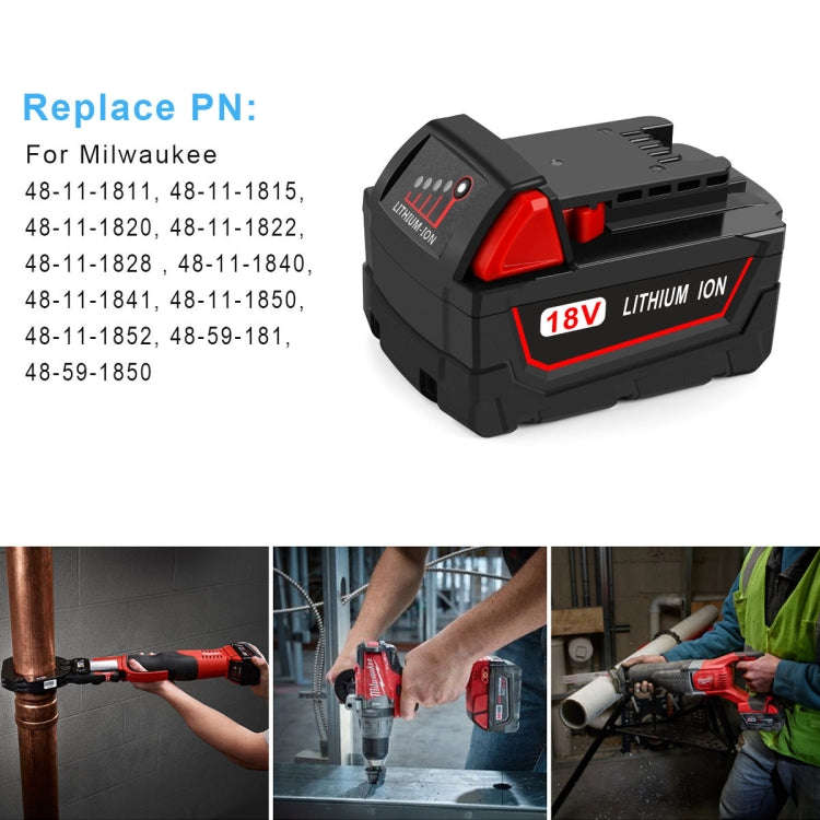 6.0Ah For Milwaukee 48-11-1811 / 48-11-1815 / 48-11-1820 18V Power Lithium Battery Electric Tool ...