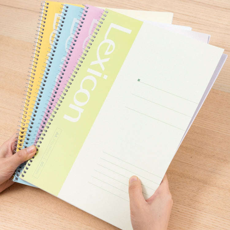Deli 7688 A4 60-pages Spiral Bound Notebook Live Page Office Business Notepad(Random Color Delivery)