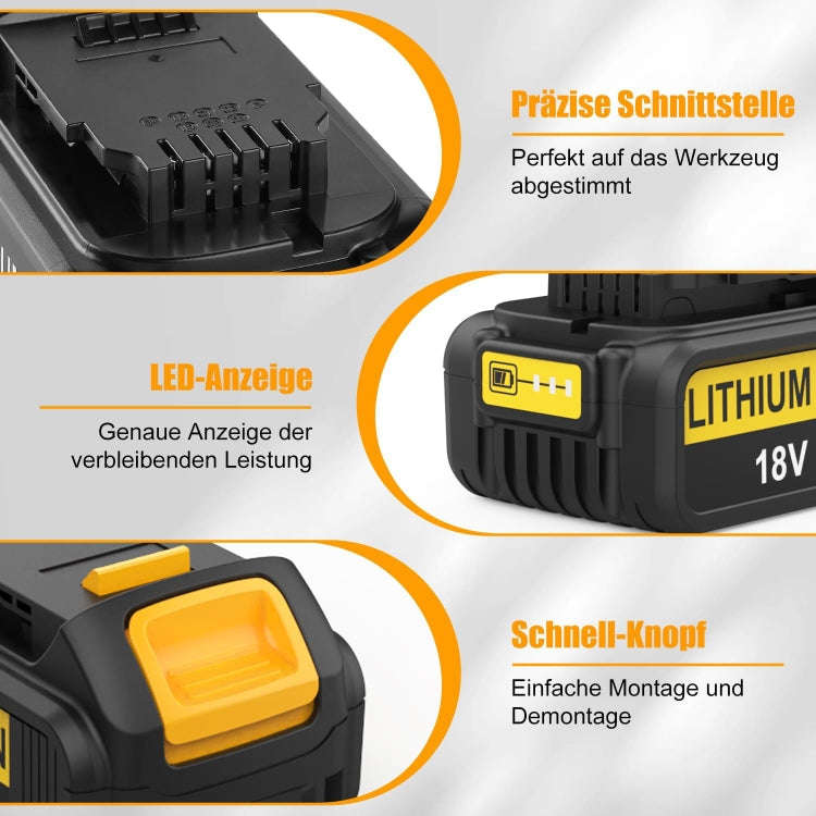 6000mAh For Dewalt DCB180 / DCB181 / DCB200 18V Electrical Tools Spare Battery
