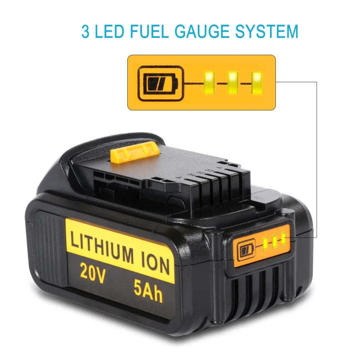 5000mAh For Dewalt DCB180 / DCB181 / DCB200 20V Electrical Tools Spare Battery