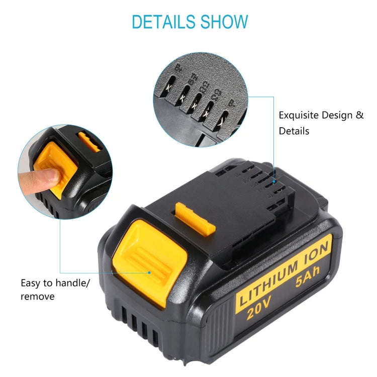 6000mAh For Dewalt DCB180 / DCB181 / DCB200 20V Electrical Tools Spare Battery