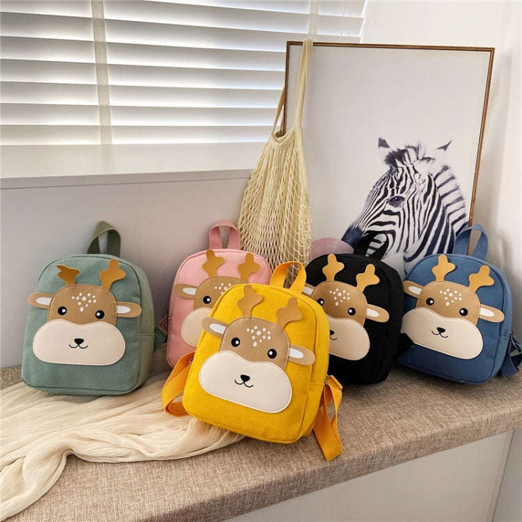 Cartoon Kindergarten Schoolbag Boys And Girls Baby Cute Canvas Shoulder Bag, Color: Deer Yellow