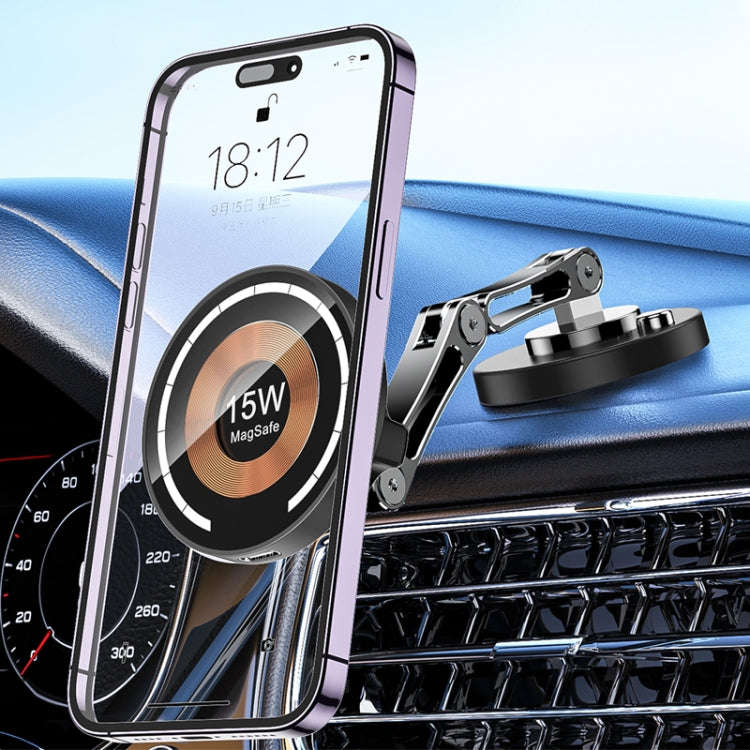 Magsafe Magnetic Mobile Phone Navigation Rotating Bracket, Model: With Wireless Charging