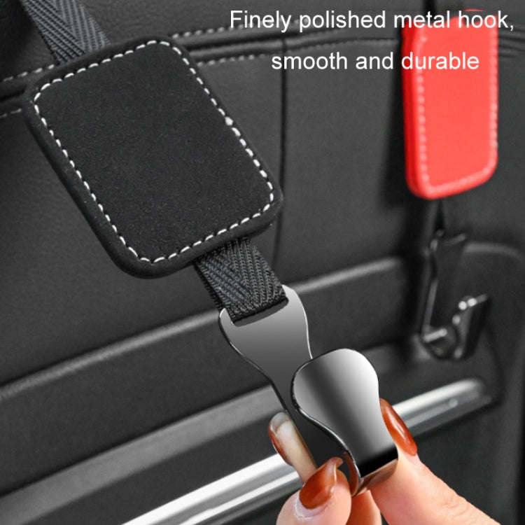 Car Rear Seat Backrest Suede Interior Multifunctional Hook(Black)