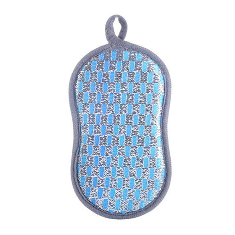 5pcs Double-sided Absorbent Kitchen Dishwashing Sponge Multifunctional Cleaning Rag, Style: Blue