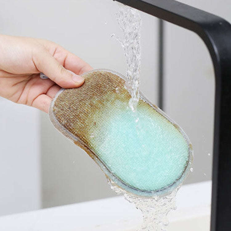5pcs Double-sided Absorbent Kitchen Dishwashing Sponge Multifunctional Cleaning Rag, Style: Red