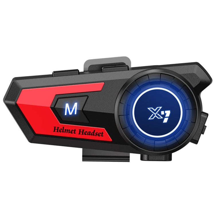 X7 Motorcycle Helmet Bluetooth Headset Riding Navigation Listening Song Soft Hard Wheat(Red)