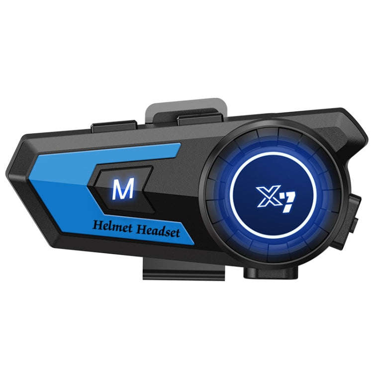 X7 Motorcycle Helmet Bluetooth Headset Riding Navigation Listening Song Soft Hard Wheat(Blue)