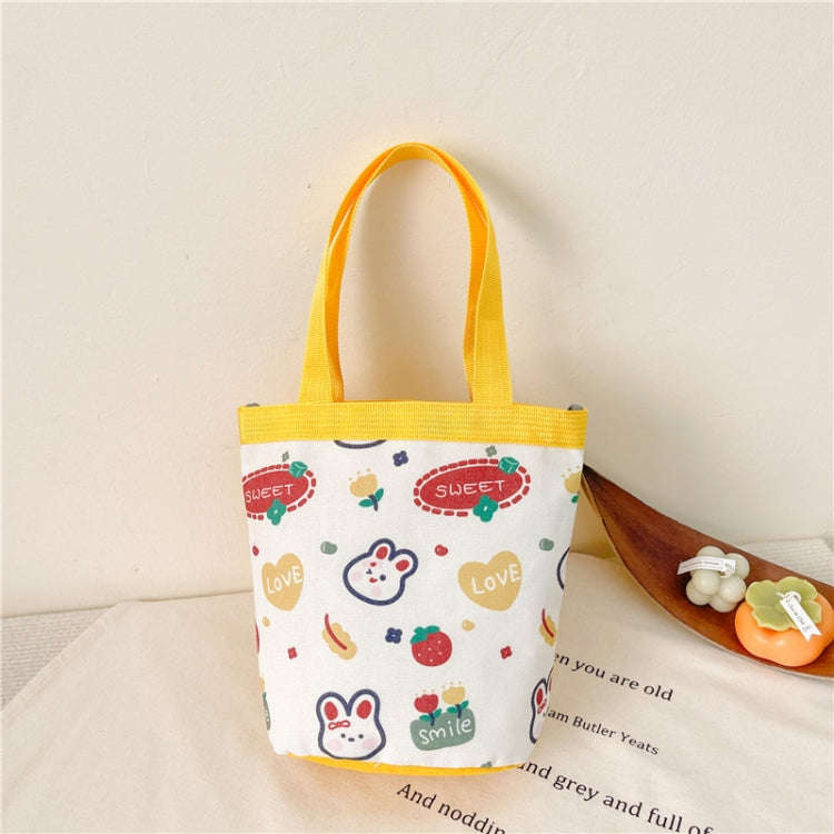 Children Cute Cartoon Canvas Bag Graffiti Bento Bag Parent-Child Handbag, Style: Model 1 (Yellow)