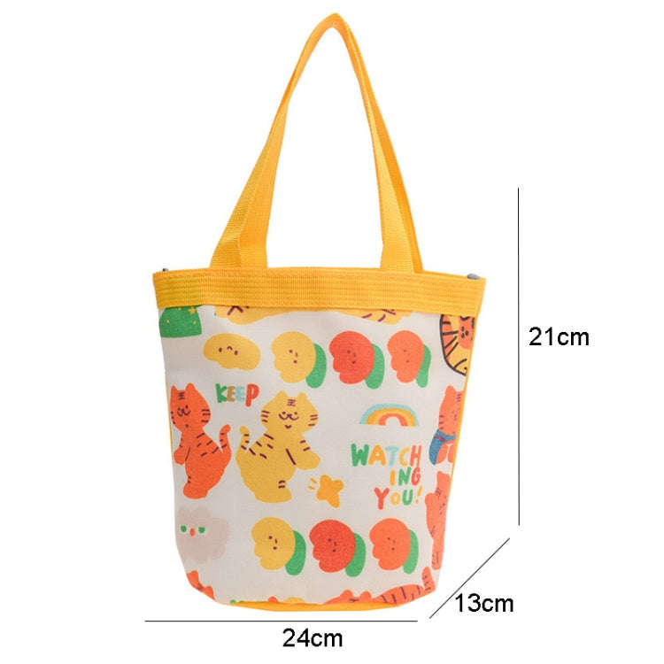 Children Cute Cartoon Canvas Bag Graffiti Bento Bag Parent-Child Handbag, Style: Model 2 (Green)