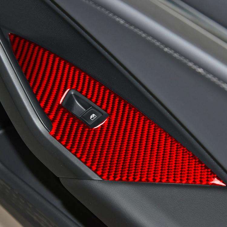 For Volkswagen Sagitar 2019-2023 4pcs /Set Left-hand Drive Lift Button Sticker(Red)