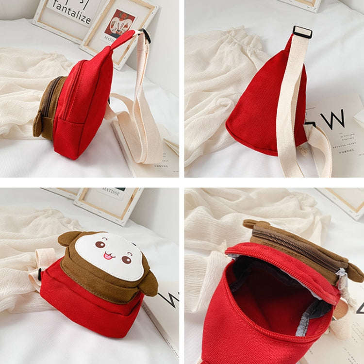 Children Chest Bag Cute Cartoon Monkey Crossbody Shoulder Bag Coin Backpacks(Pink)