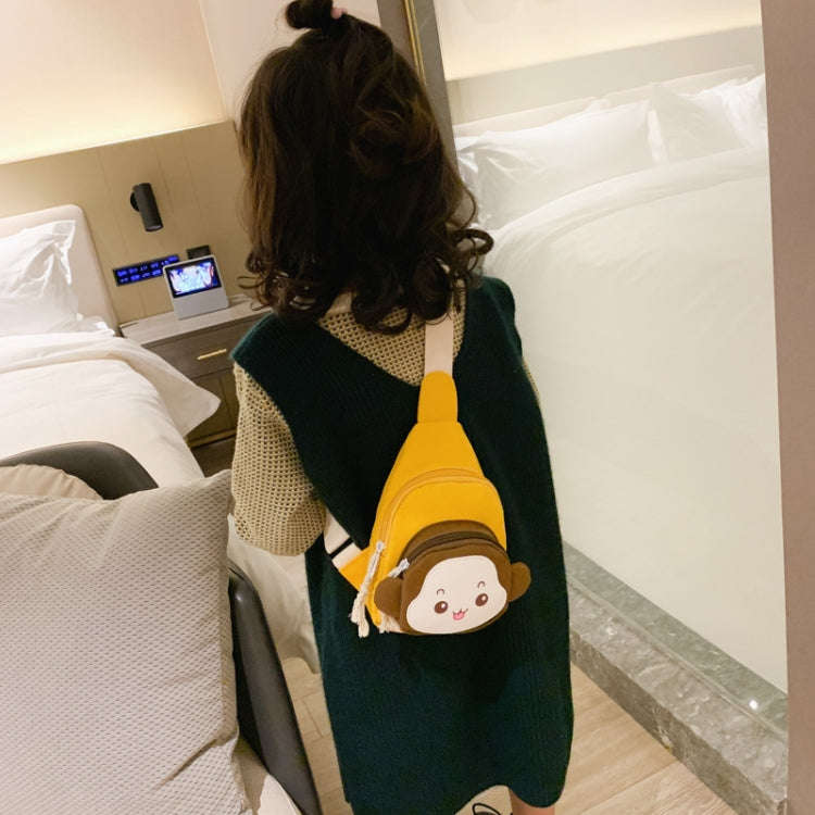 Children Chest Bag Cute Cartoon Monkey Crossbody Shoulder Bag Coin Backpacks(Red)