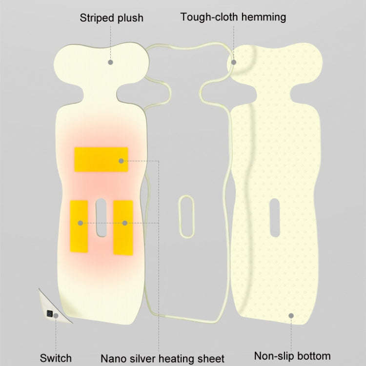 Car USB Heated Seat Cushion Winter Plush Child Seat Pad, Size: 90x32cm(Beige)