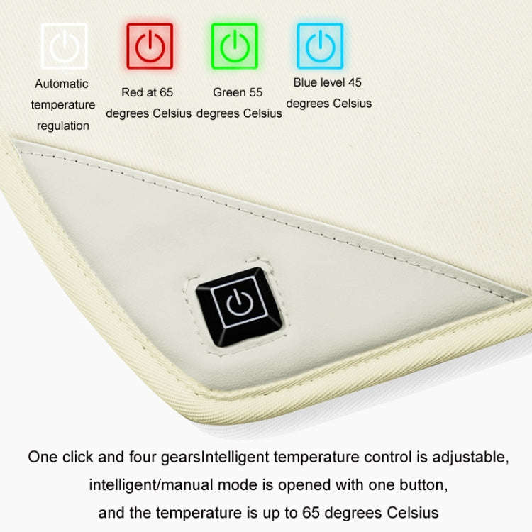 Car USB Heated Seat Cushion Winter Plush Child Seat Pad, Size: 90x32cm(Beige)