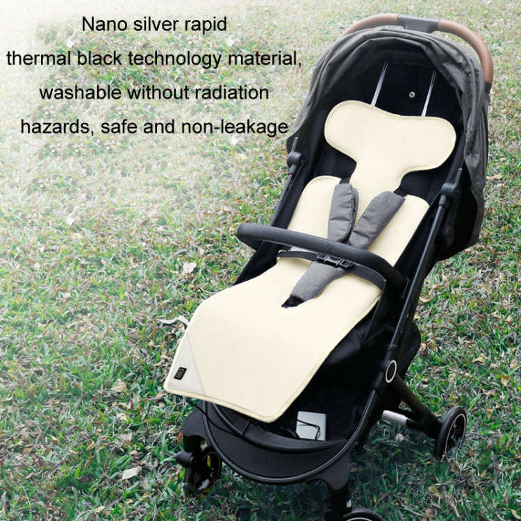Car USB Heated Seat Cushion Winter Plush Child Seat Pad, Size: 90x32cm(Beige)