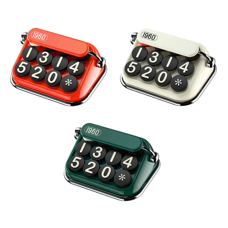 Bbdd Vintage Typewriter Temporary Parking License Plate Car Moving Phone Number Plaque(Beige)