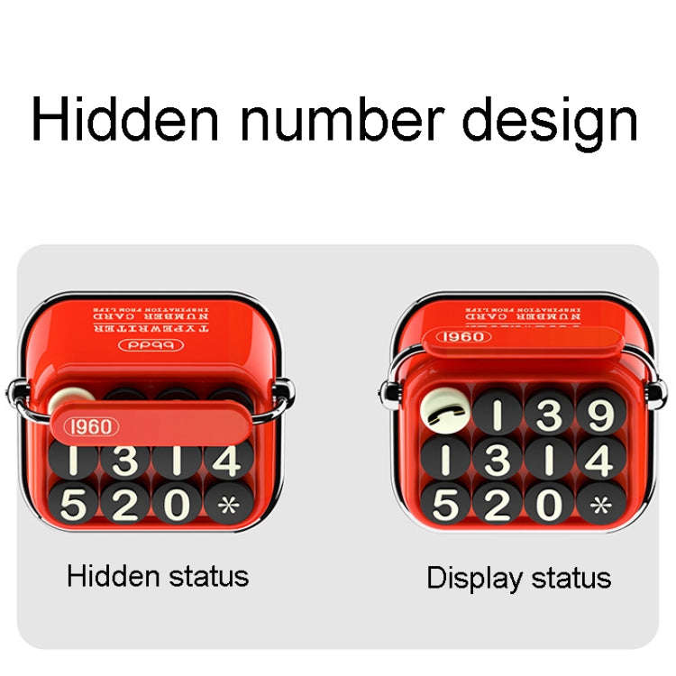 Bbdd Vintage Typewriter Temporary Parking License Plate Car Moving Phone Number Plaque(Beige)