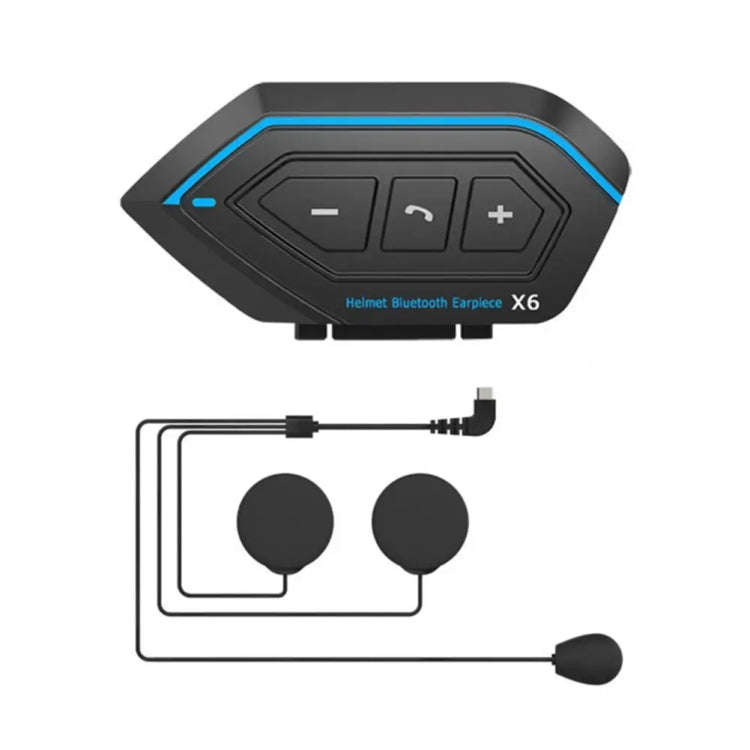 X6 Helmet Bluetooth Headset Wireless Waterproof Moto Handsfree Stereo Headphone(Soft Line Wheat)