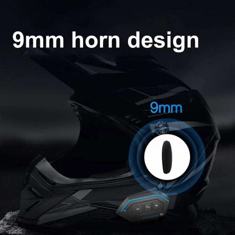 X6 Helmet Bluetooth Headset Wireless Waterproof Moto Handsfree Stereo Headphone(Hard Pipe Wheat)