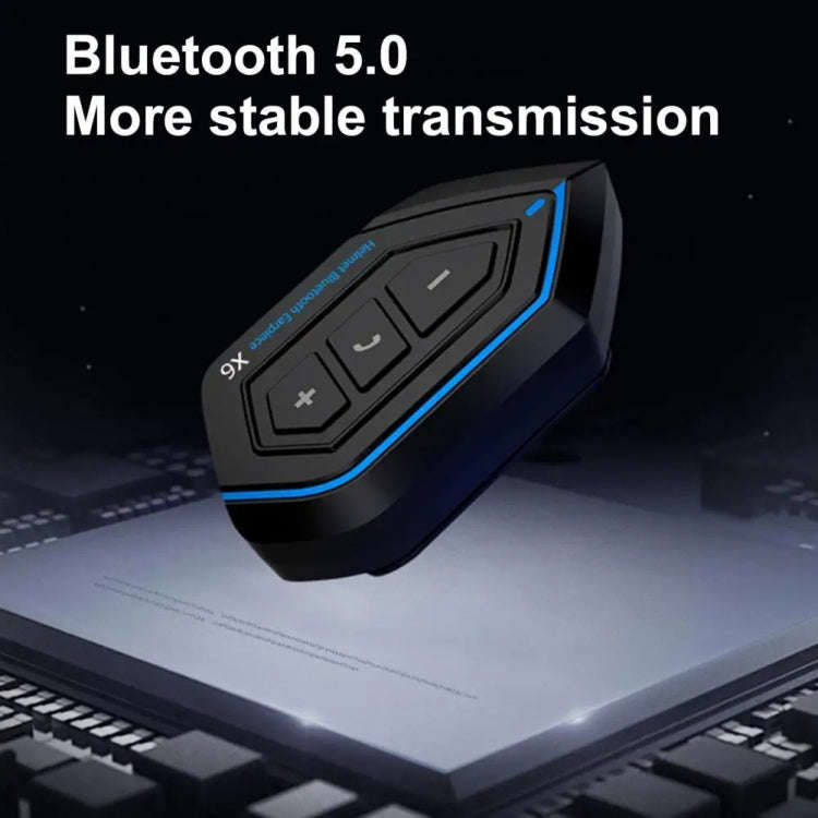 X6 Helmet Bluetooth Headset Wireless Waterproof Moto Handsfree Stereo Headphone(Hard Pipe Wheat)