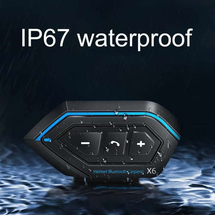 X6 Helmet Bluetooth Headset Wireless Waterproof Moto Handsfree Stereo Headphone(Hard Pipe Wheat)