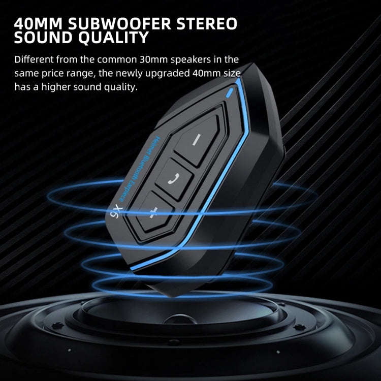 X6 Helmet Bluetooth Headset Wireless Waterproof Moto Handsfree Stereo Headphone(Hard Pipe Wheat)