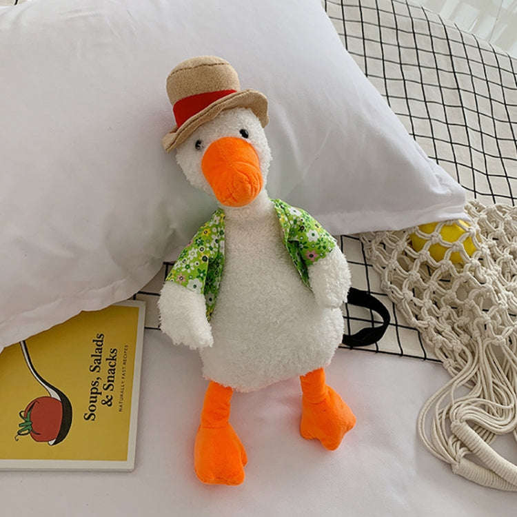 Cartoon Plush Doll Shoulder Bag Cute Puppy  Crossbody Bag, Style: Duck White Green