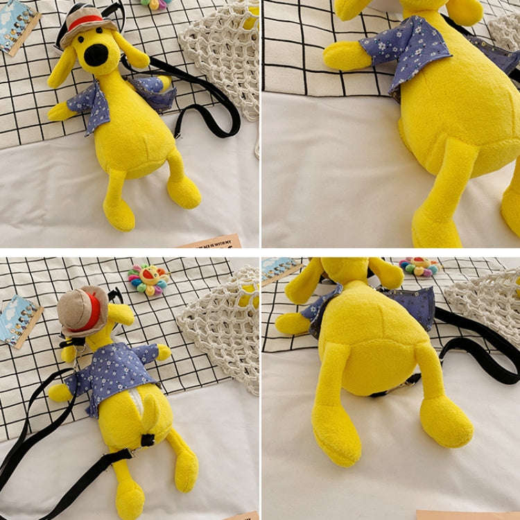 Cartoon Plush Doll Shoulder Bag Cute Puppy  Crossbody Bag, Style: Duck White Red