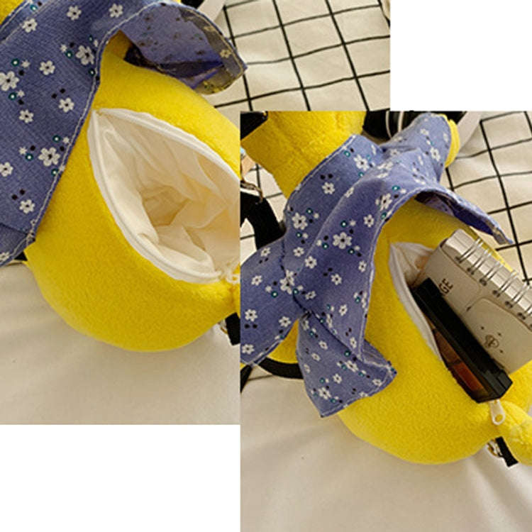 Cartoon Plush Doll Shoulder Bag Cute Puppy  Crossbody Bag, Style: Duck White Red