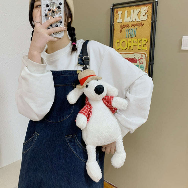Cartoon Plush Doll Shoulder Bag Cute Puppy  Crossbody Bag, Style: Duck White Red