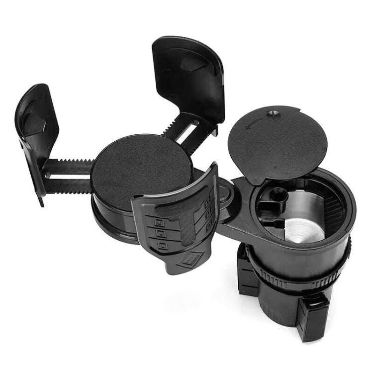 Carbon Fiber Multifunctional Car Modified Water Cup Holder Ashtray(Black)