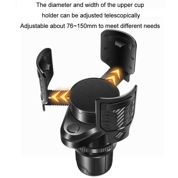 Carbon Fiber Multifunctional Car Modified Water Cup Holder Ashtray(Black)