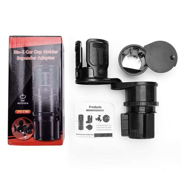 Carbon Fiber Multifunctional Car Modified Water Cup Holder Ashtray(Black)