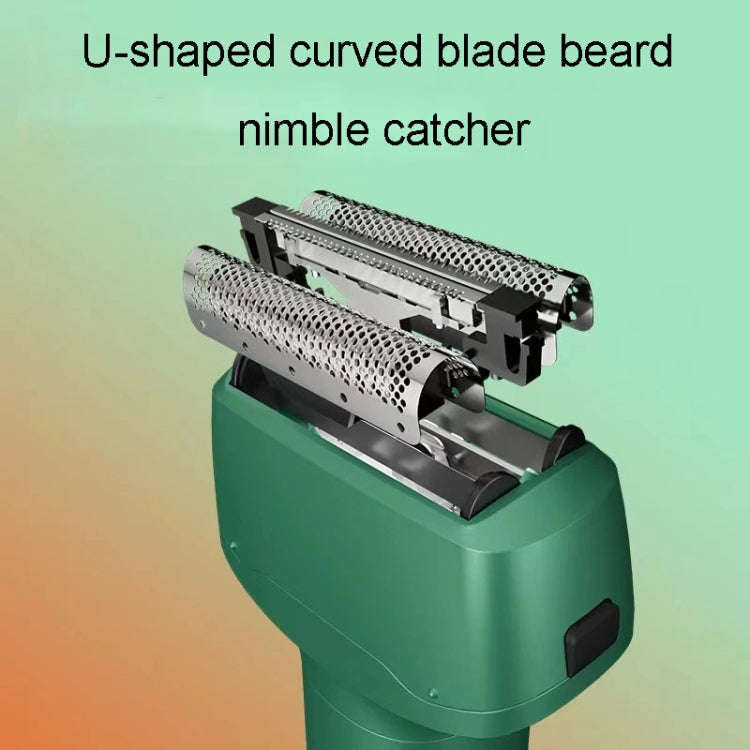 Men Reciprocating 3-Blade Rechargeable Shaver Washable Portable Beard Razor(Blue)