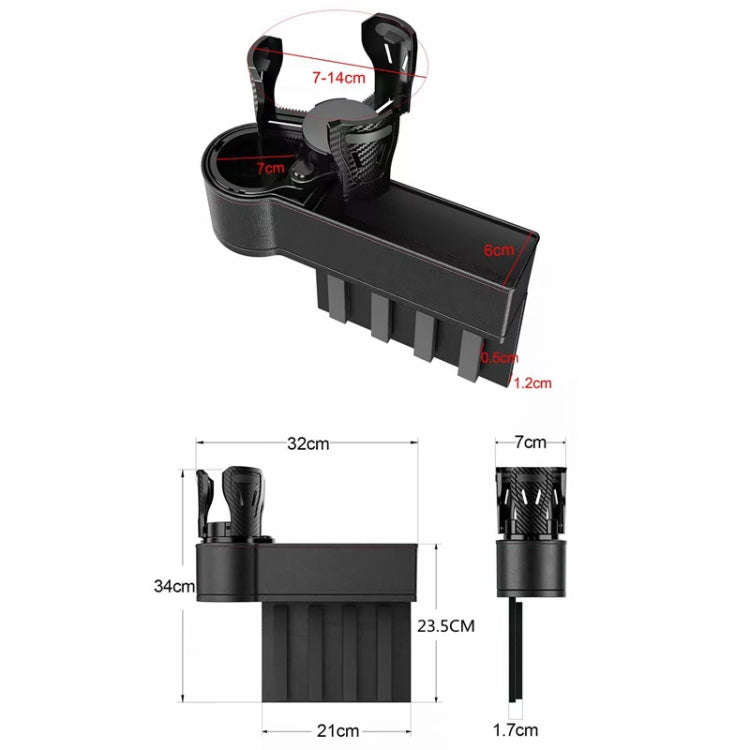 Car Seat Gap Storage Box Car Water Cup Holder Ashtray, Color: Left Black Red